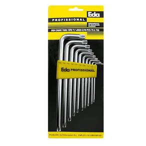Kit Chave Torx Tipo L 10 Peças (T9 - T50) Longa