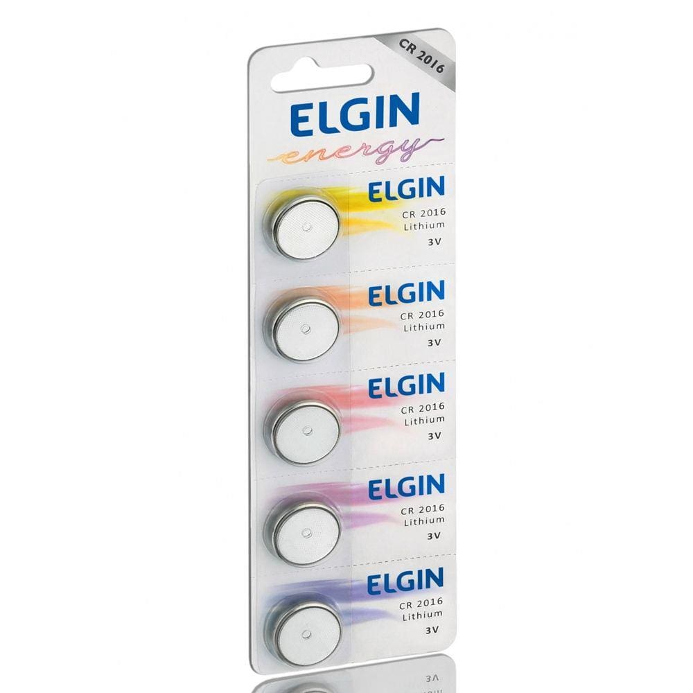 Bateria de Lítio 3V CR2016 Com 5 Unidades 82191 - Elgin