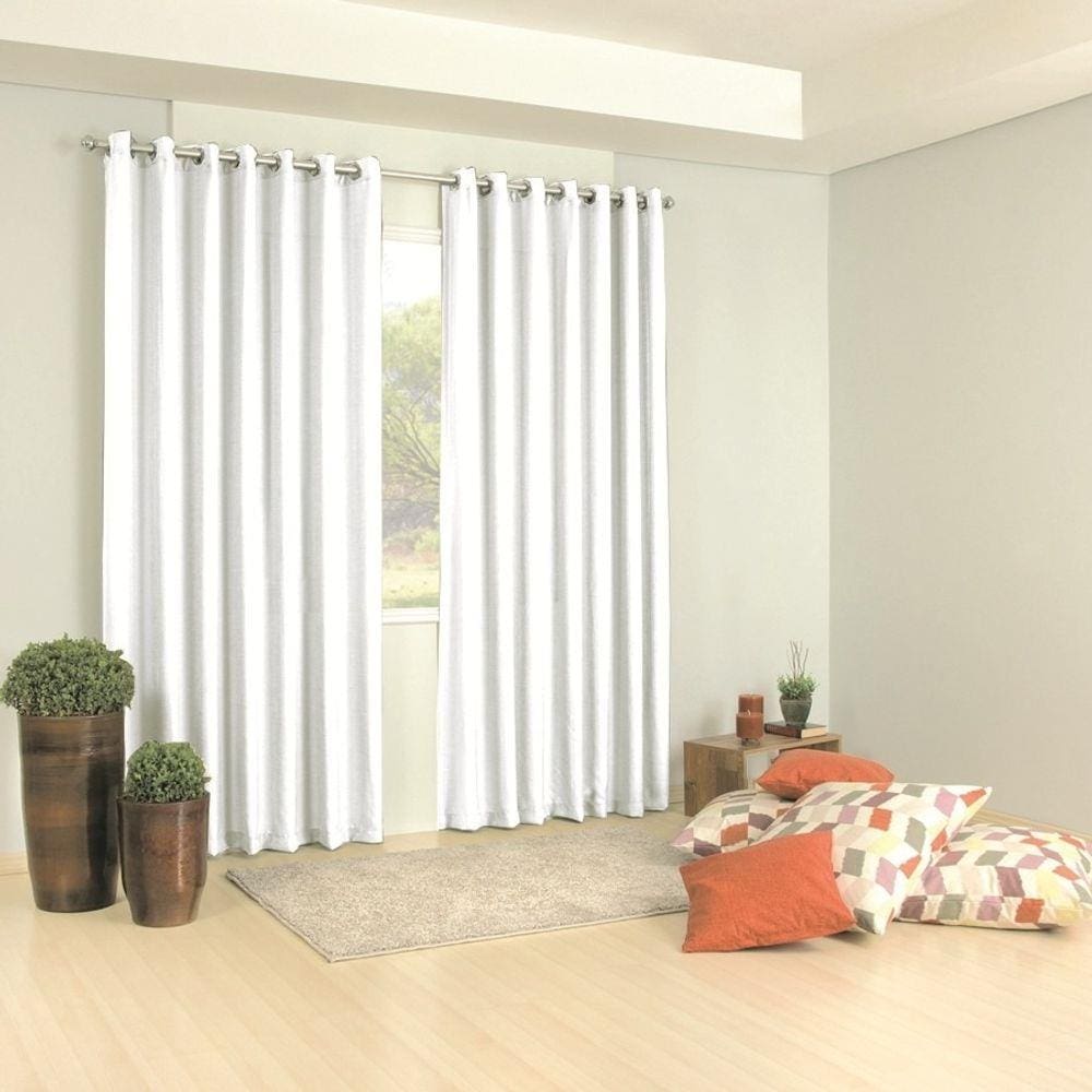 Kit 2 Cortinas Barcelona 300X250 Admirare - Branco