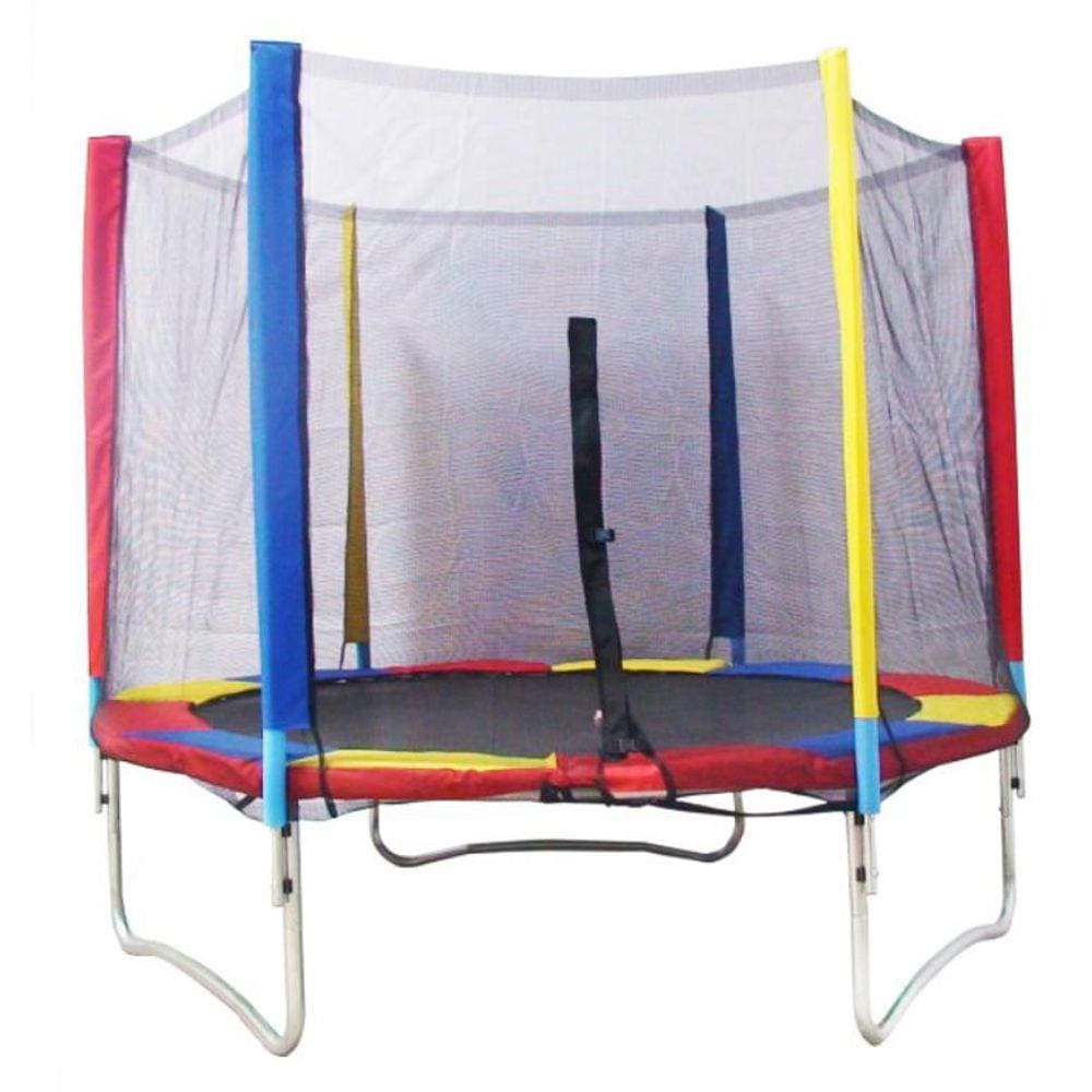 Cama Elástica 2,44 m Rede De Proteção Colorida - Pelegrin