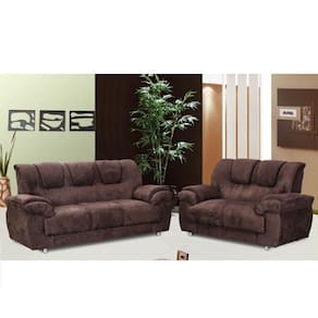 Conjunto Estofado Paraná Fluence 2 e 3 Lugares - Marrom