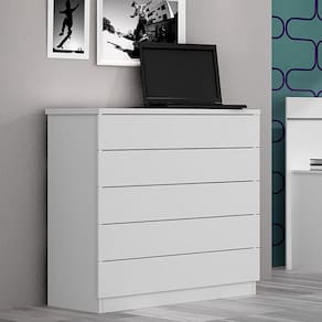Cômoda Premium 100% Mdf Com 5 Gavetas