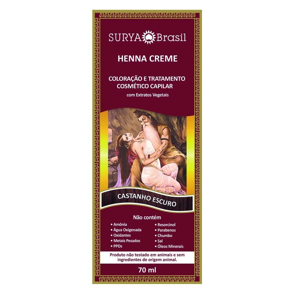 Tintura Creme Henna Surya Castanho Escuro 70Ml