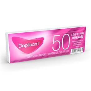 Lenço Depilatório Depilsam Feminino com 50 Folhas