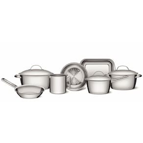 Jogo De Panelas Aço Inox Com Fundo Triplo 7 Peças Allegra Tramontina 65650170 - Prata