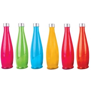 Garrafa de Vidro Acqua Colorida com Tampa 1Litro - Yazi