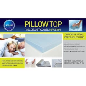 Pillow Top Visco NASA Gel Infusion Solteiro 0,88 x 1,88 Com 8 cm de Espessura