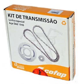 KIT Relação Honda Titan 2000 / FAN 125 ATE 2008 Cofap AÇO 1045