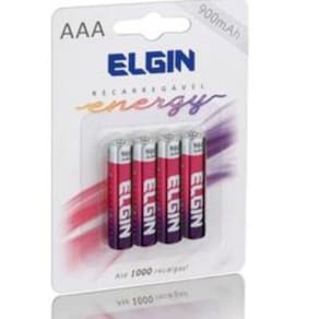 Pilhas Recarregável Aa (Pequena) Energy 2700 Mah Elgin 4 Unid Roxo